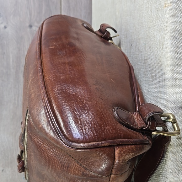 Bogner Brown Leather Backpack Travel Bag Handbag Tote - Picture 7 of 14